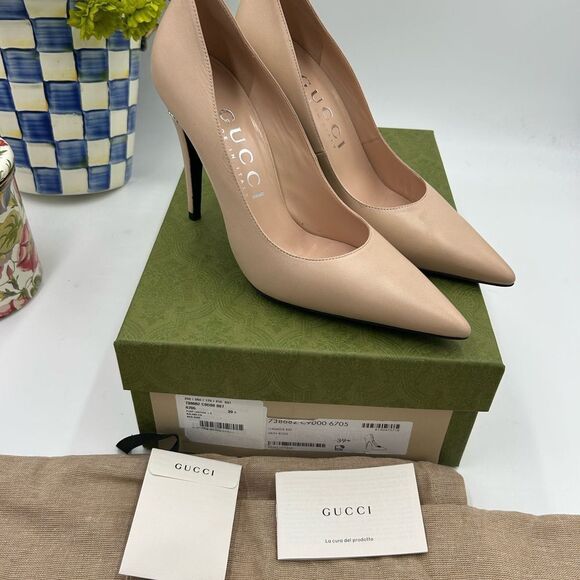 Women's Gucci GG Leather pumps size 39.5 made in Italy - Picture 3 of 11